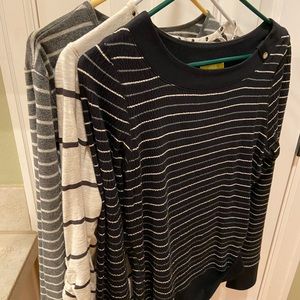 Lot of 3 stripped long sleeve tees